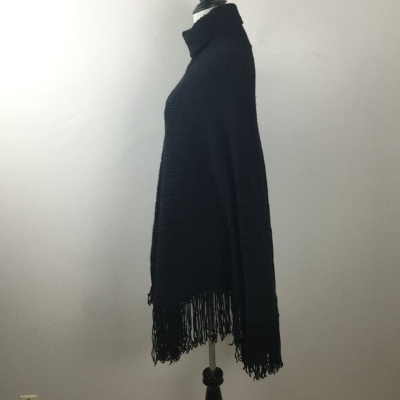 Banana Republic Black Merino Wool Poncho xs/s - Picture 4 of 8